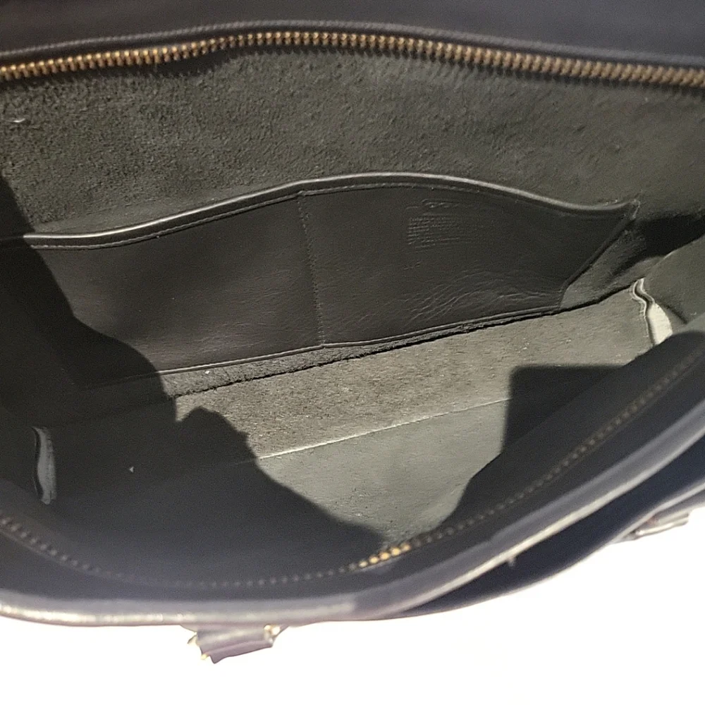 Coach Embassy Briefcase Portfolio Laptop Bag Black Leather 076-8031
